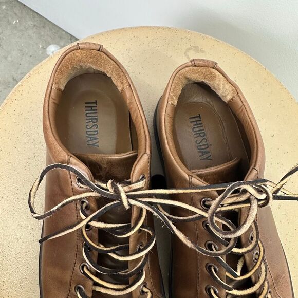 Thursday Boot Co. Men’s Premier Low Top Heritage Natural Leather Lace Up Sneaker - Picture 9 of 13